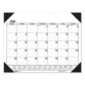 House of Doolittle™ Recycled Economy Academic Desk Pad Calendar, 22 X 17, White-black Sheets, Black Binding-corners,14-month(july-aug): 2021-2022 freeshipping - TVN Wholesale